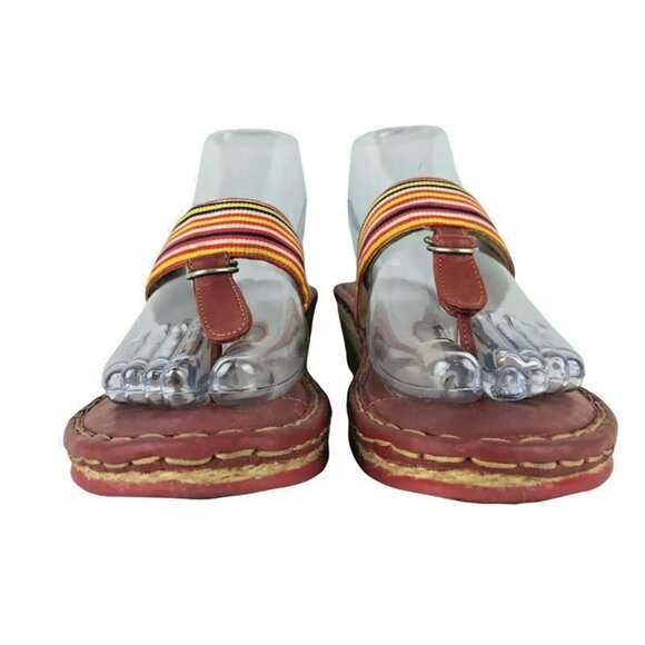 Born Womens Drillers Multicolor Striped Wedge Slide Sandal Size‎ US 8/EUR 39 - Picture 2 of 10